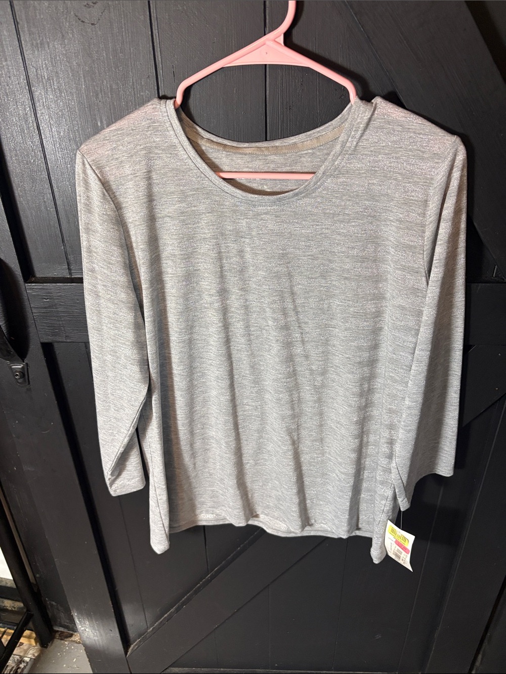 Allison Daley Heather Gray Long Sleeve Knit Top